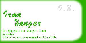 irma wanger business card